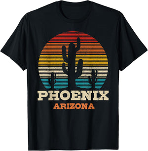 Phoenix Arizona Cactus Vintage Souvenir T-Shirt - T-Shirt | Black