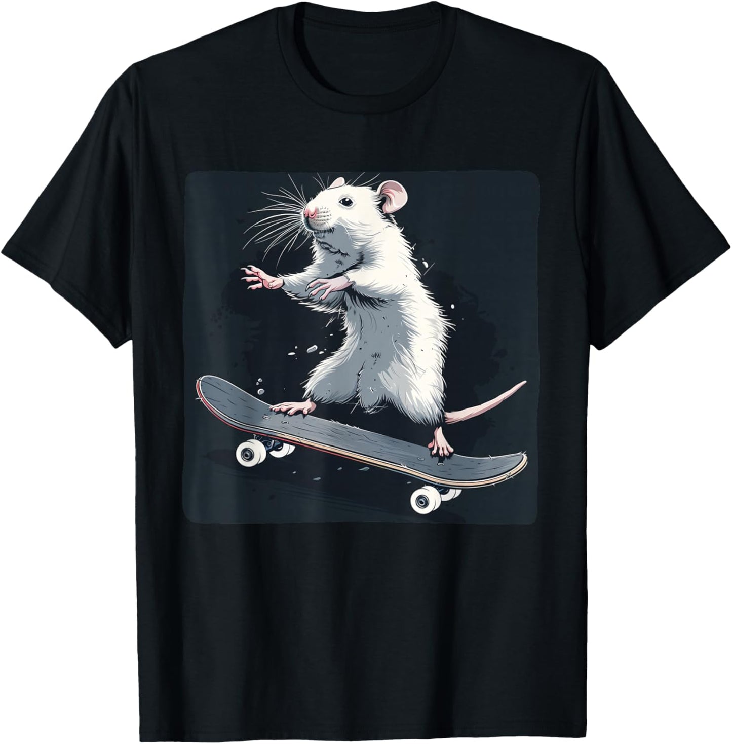 Pretty Skateboarding Rat Costume for Mouse and Rats Lovers T-Shirt - T-Shirt | Black