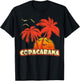 Copacabana Summer Palm Trees 80s Beach Sunset Men Women Kids T-Shirt - T-Shirt | Black