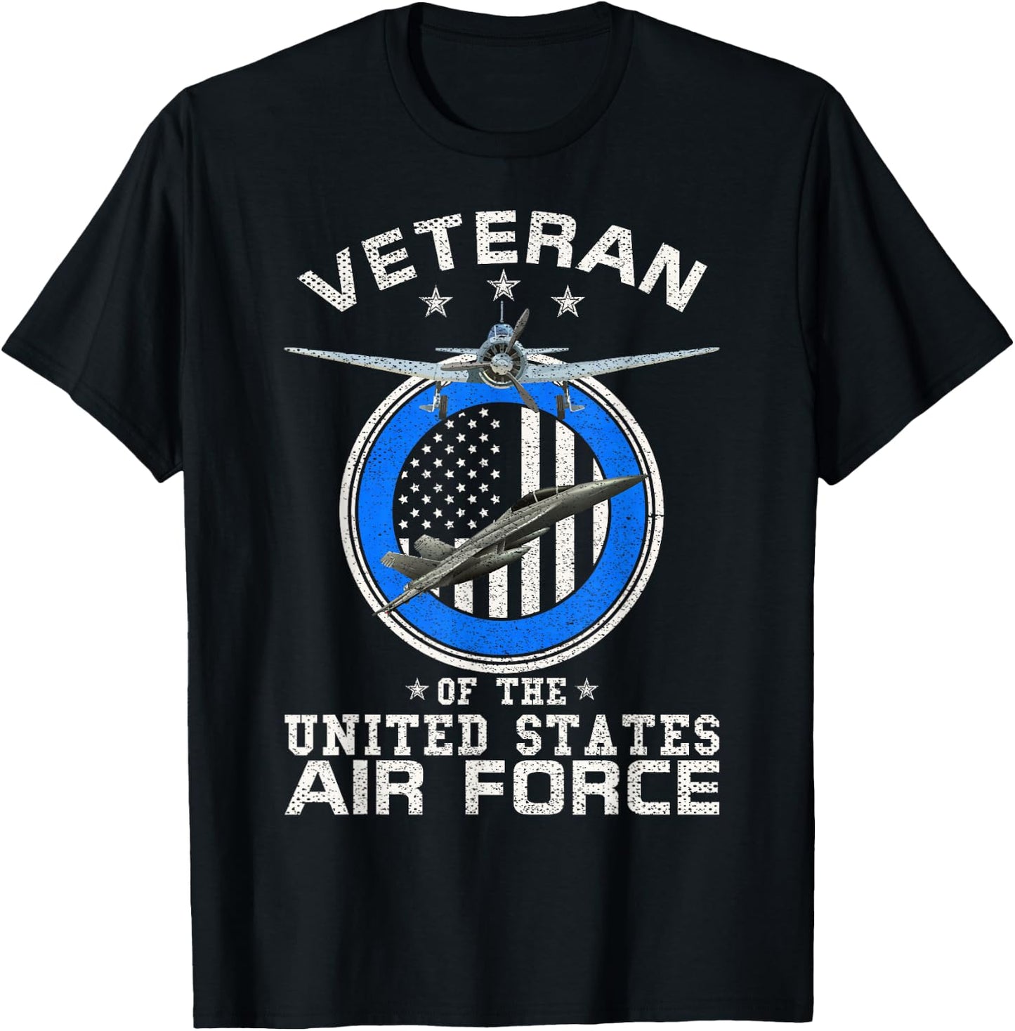Vintage Veteran Of The United States Air Force U.S Military T-Shirt - T-Shirt | Black