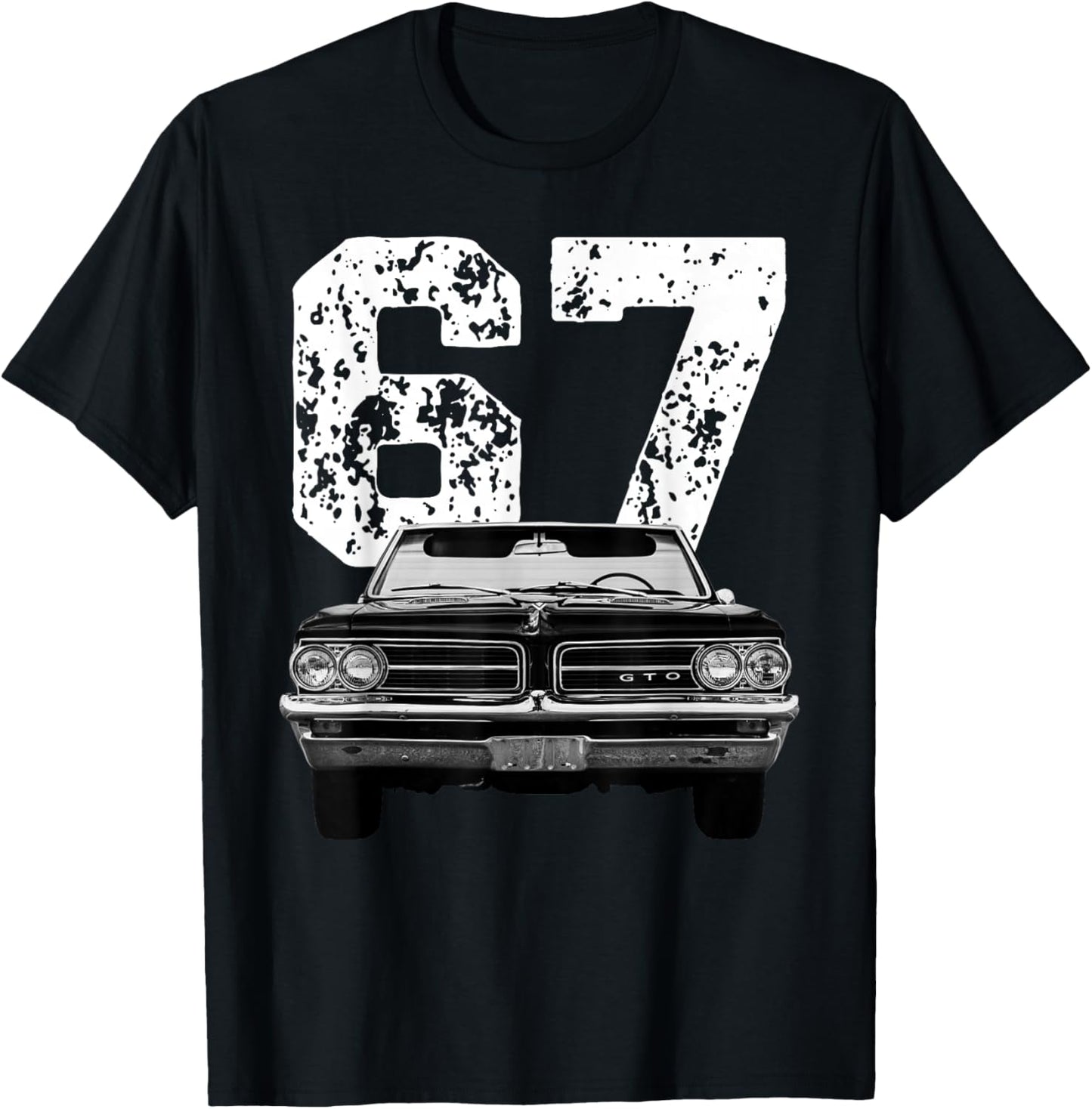 1967 67 Gto Classic Car Old School Muscle Car Birthday Retro T-Shirt - T-Shirt | Black