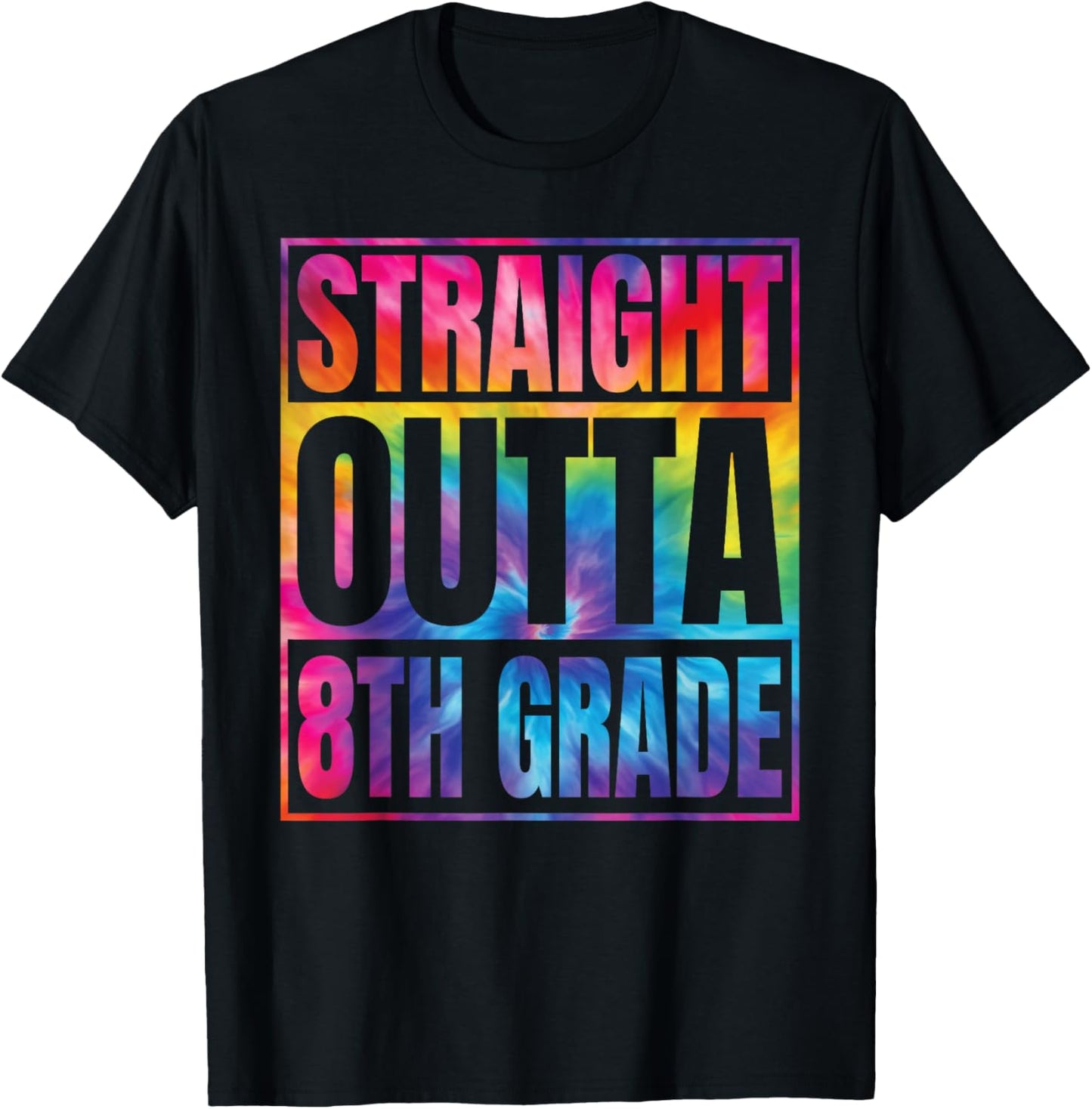 Straight Outta 8th Grade Great Graduation Gifts Eighth Grade T-Shirt - T-Shirt | Black