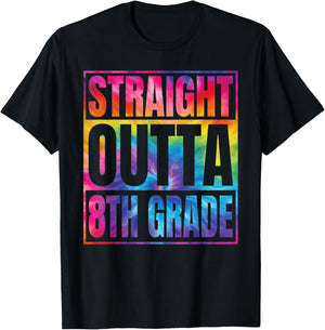 Straight Outta 8th Grade Great Graduation Gifts Eighth Grade T-Shirt - T-Shirt | Black