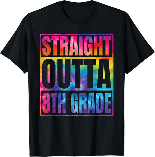 Straight Outta 8th Grade Great Graduation Gifts Eighth Grade T-Shirt - T-Shirt | Black