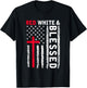 Christian Cross Red White & Blessed 4th Of July Men Women T-Shirt - T-Shirt | Black