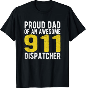 911 Dispatcher Dad Emergency Dispatcher 1st Responder Gift T-Shirt - T-Shirt | Black