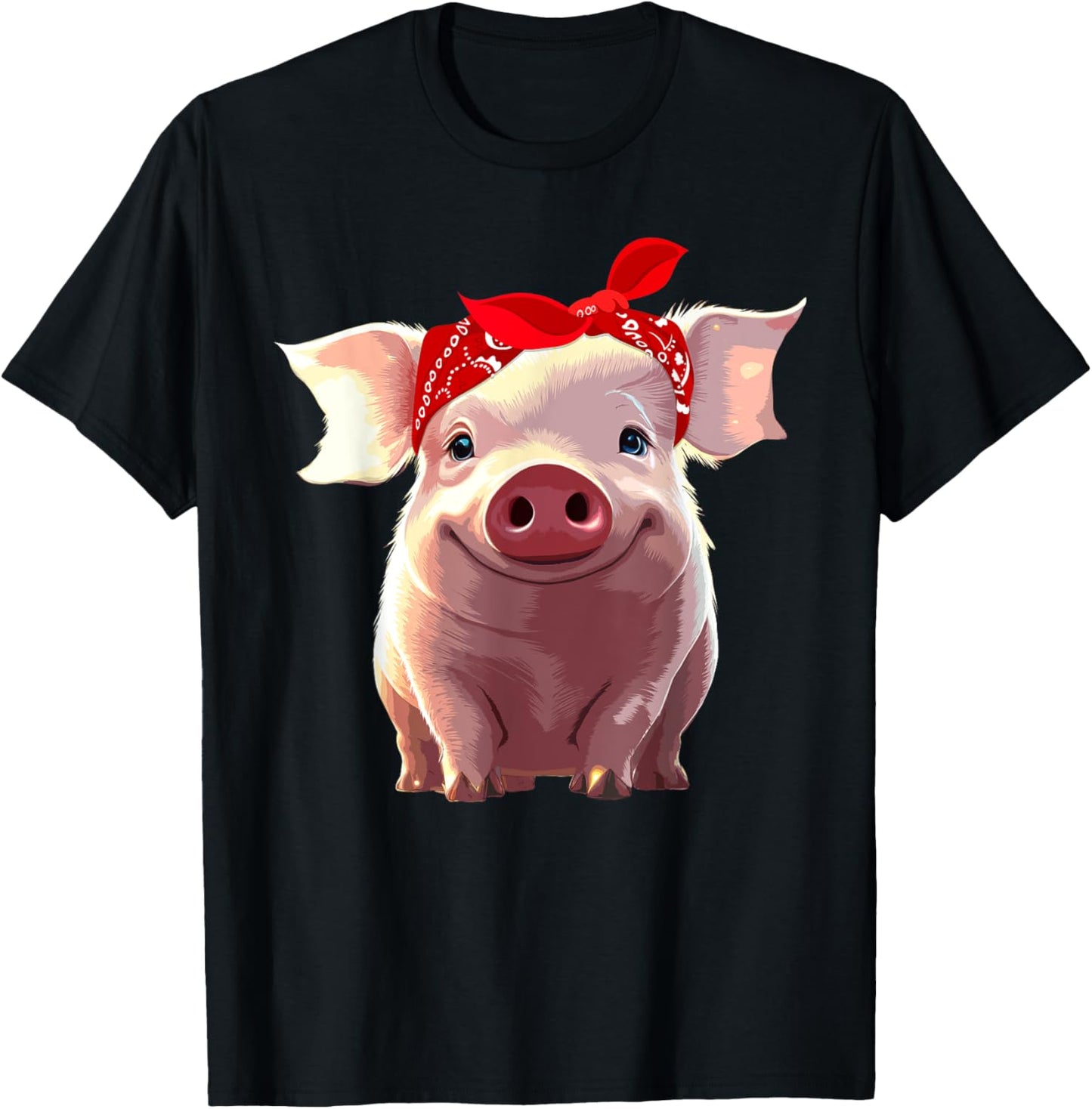 Funny Pig Design Girls Kids Toddlers Piggy Lovers T-Shirt - T-Shirt | Black