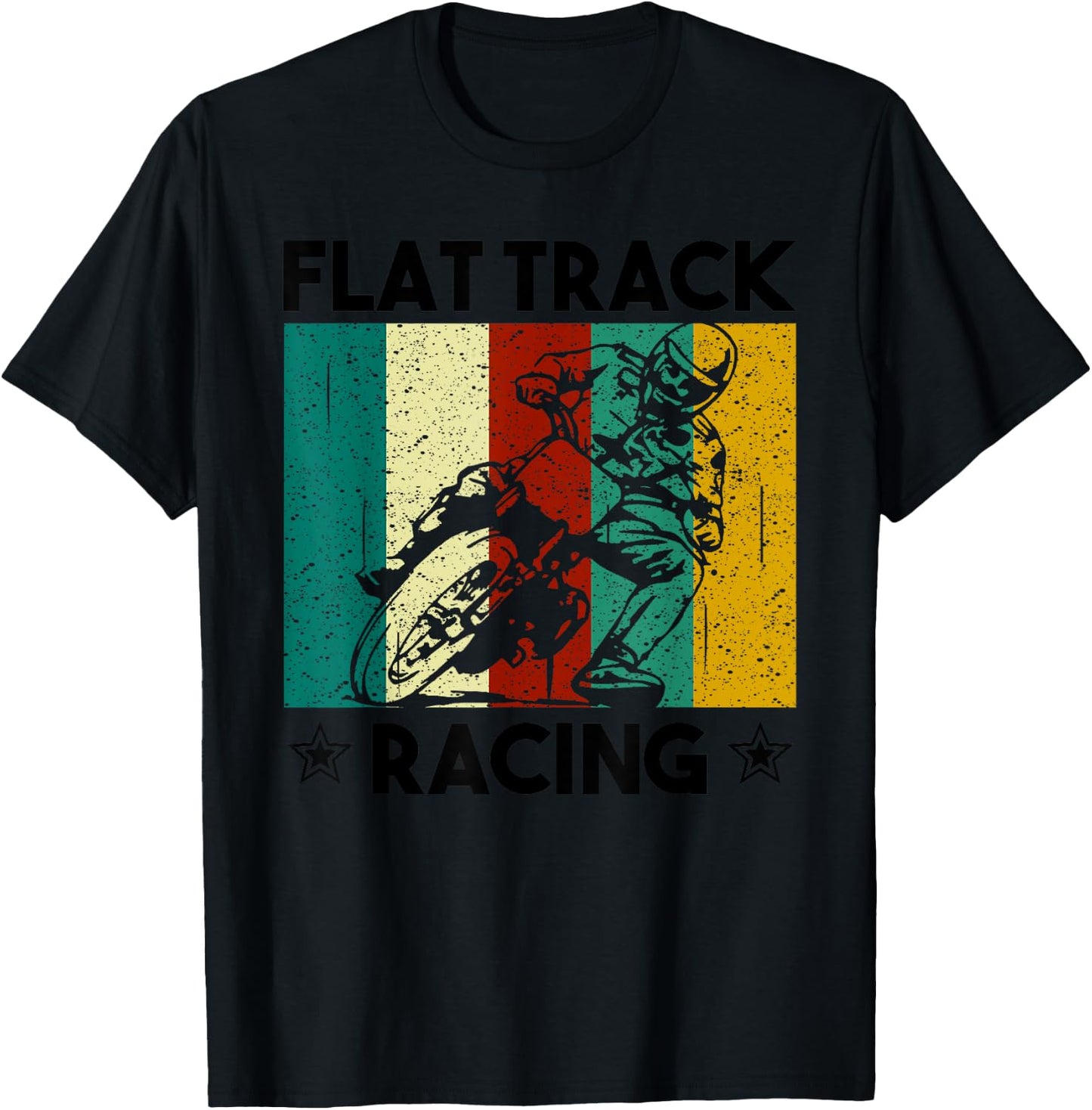 Vintage Flat Track Racing Gift Motorcycle Racer Men Women T-Shirt - T-Shirt | Black