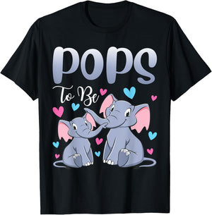Soon Pops To Be Elephants For Baby Shower Gender Reveal Men T-Shirt - T-Shirt | Black