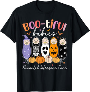 Bootiful Babies Neonatal Intensive Care NICU Nurse Halloween T-Shirt - T-Shirt | Black