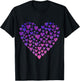 Purple and Pink Ombre Hearts T-Shirt - T-Shirt | Black