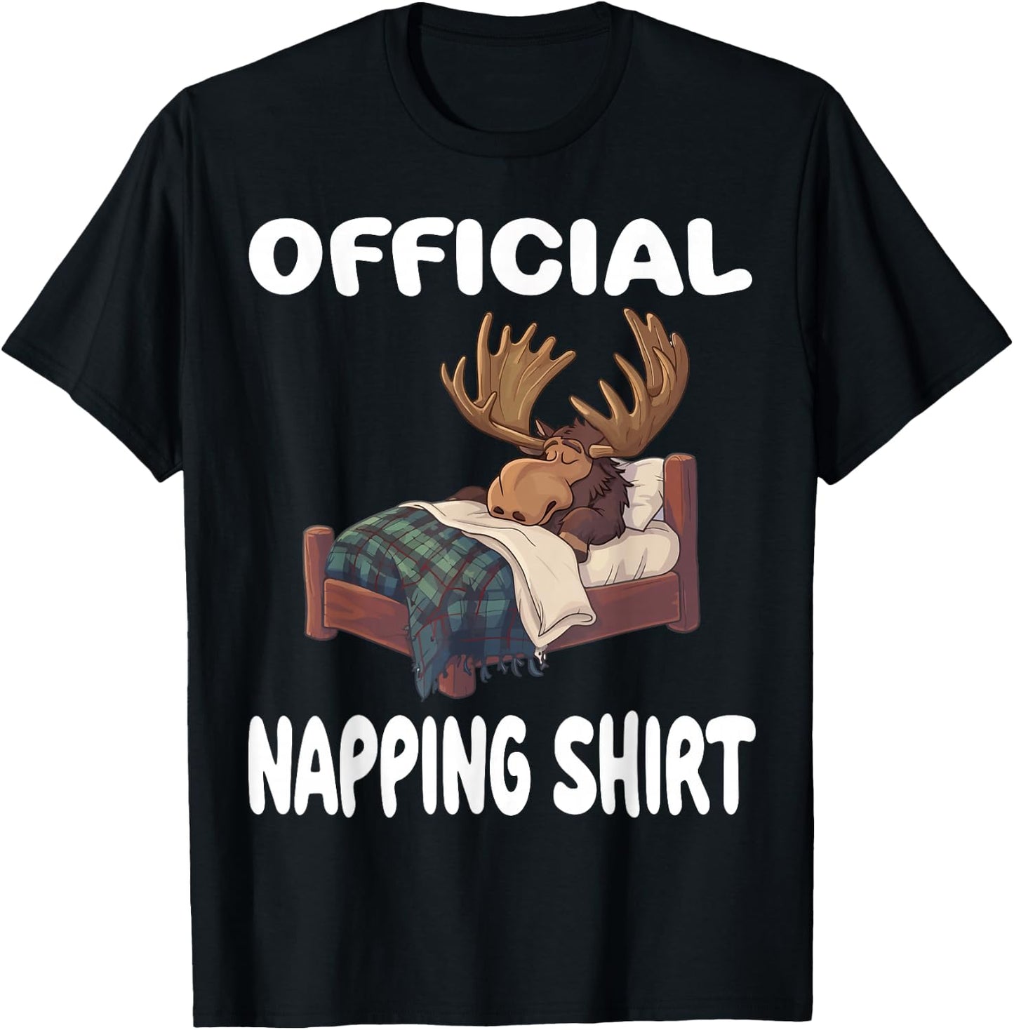 Moose Official Napping Shirt Pajamas Nightgown T-Shirt - T-Shirt | Black