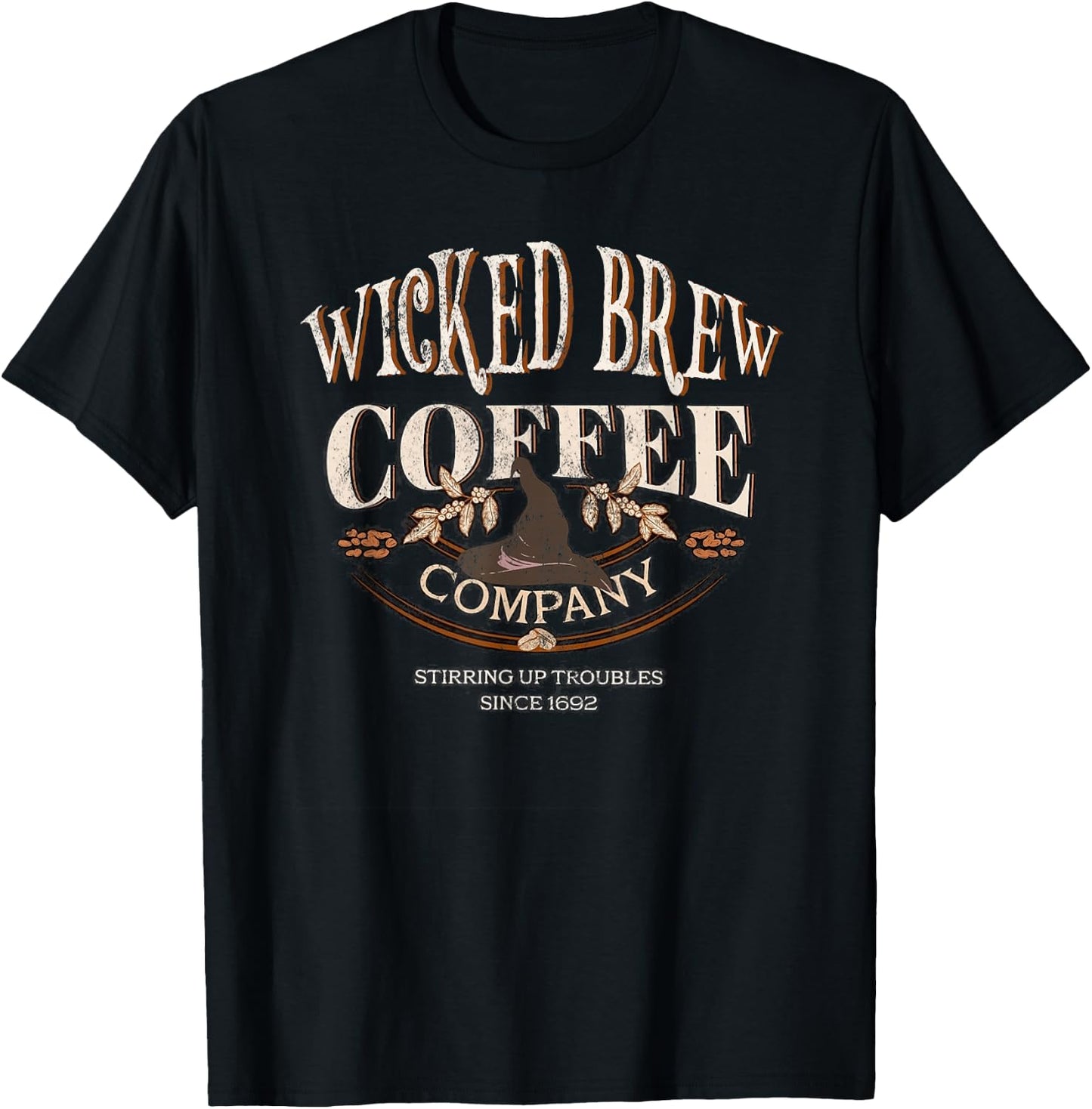 Funny Witches Brew Coffee Co Caffeine Lover Wiccan Company T-Shirt - T-Shirt | Black