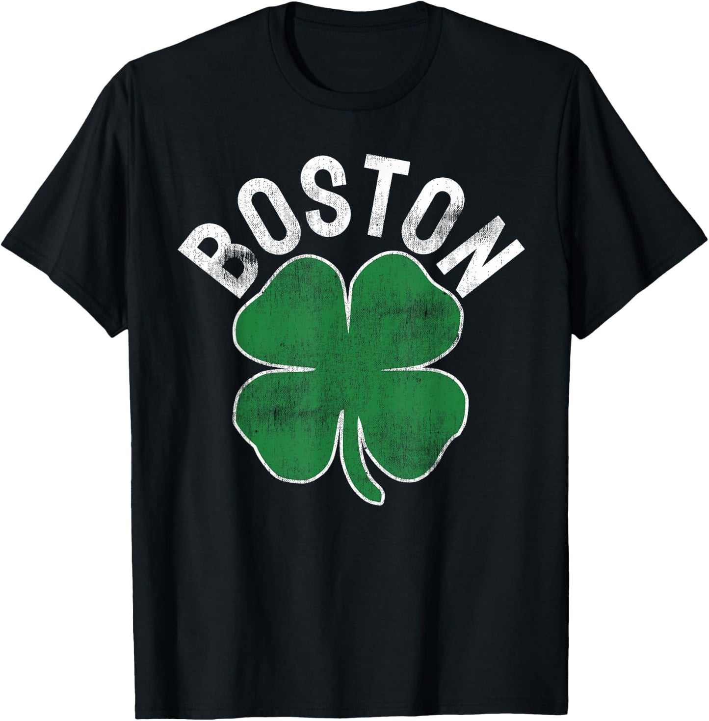 Shamrock Massachusetts Boston ST Patricks Day Irish Green T-Shirt - T-Shirt | Black