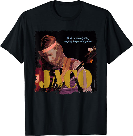 Jaco Jazz Wisdom Bassist Musician T-Shirt - T-Shirt | Black