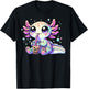 Axolotl Bubble Boba Tea Kawaii Anime Gifts Women, Men, Kids T-Shirt - T-Shirt | Black