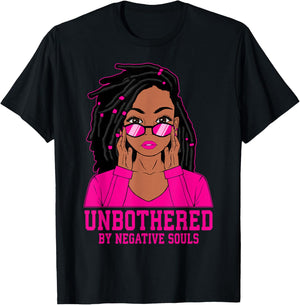 Loc'd Hair Sassy Black Woman Melanin Girl Unbothered T-Shirt - T-Shirt | Black