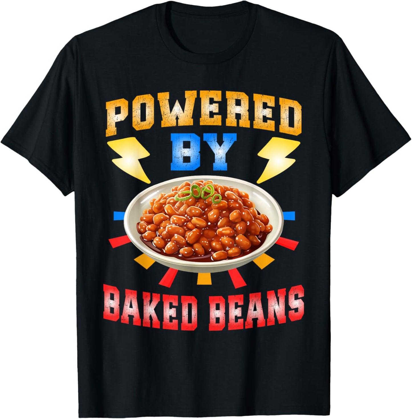 Powered By Baked Beans T-Shirt - T-Shirt | Black