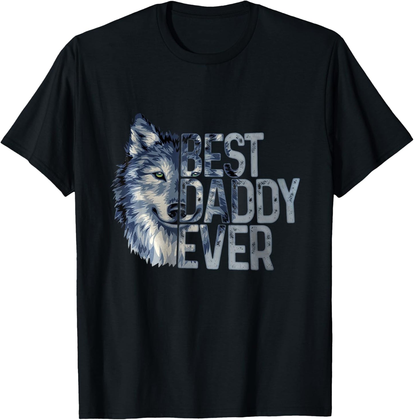 Best daddy ever wolf father day T-Shirt - T-Shirt | Black