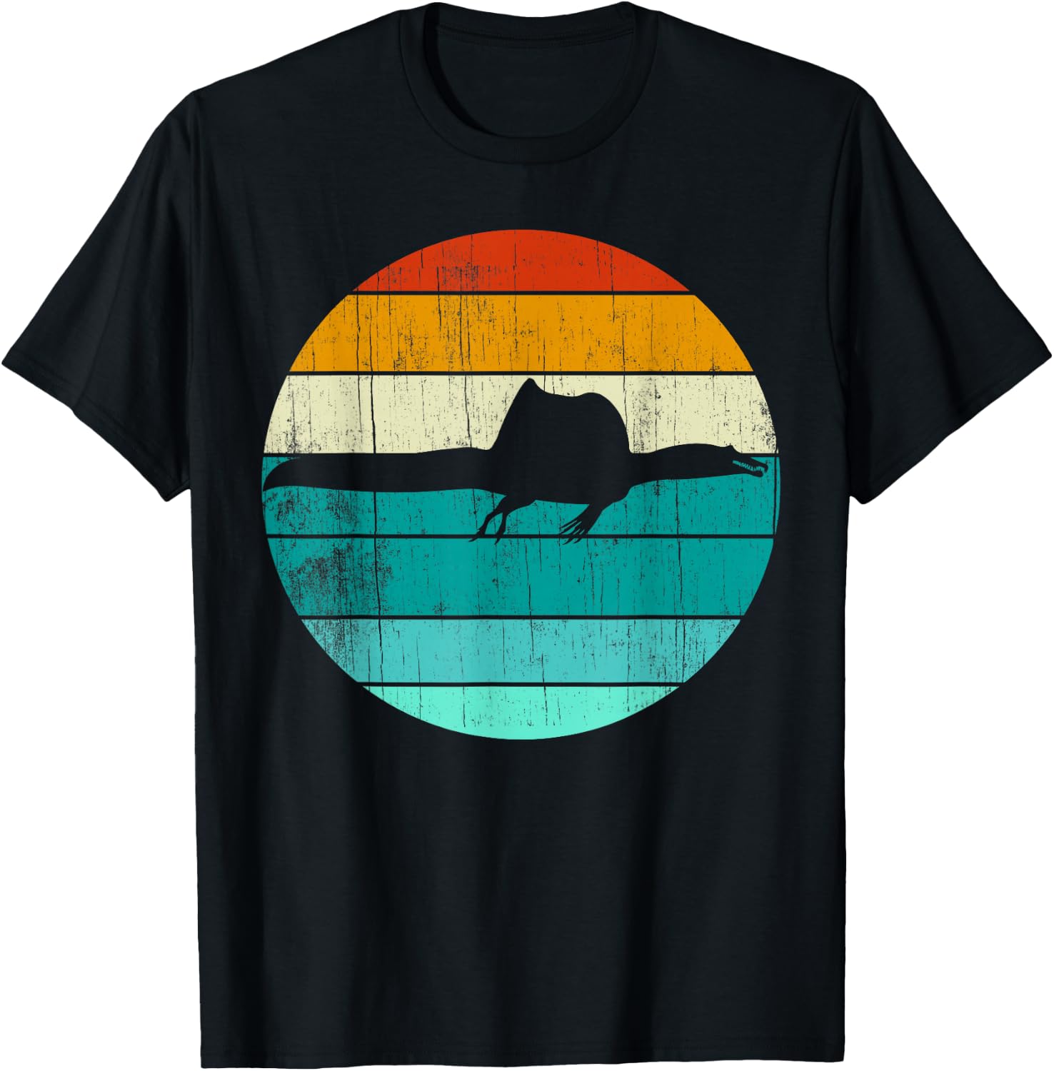 Spinosaurus Vintage Retro Sunset - Dinosaur Lover T-Shirt - T-Shirt | Black
