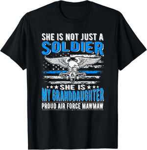 My Granddaughter Is A Soldier Hero - Proud Air Force Mawmaw T-Shirt - T-Shirt | Black