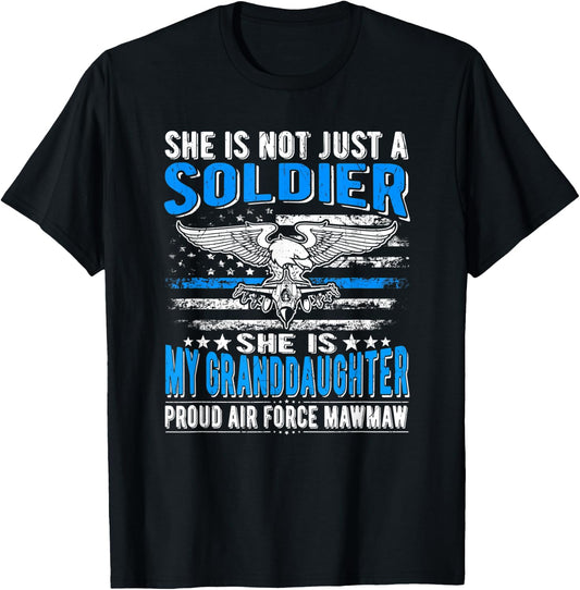 My Granddaughter Is A Soldier Hero - Proud Air Force Mawmaw T-Shirt - T-Shirt | Black