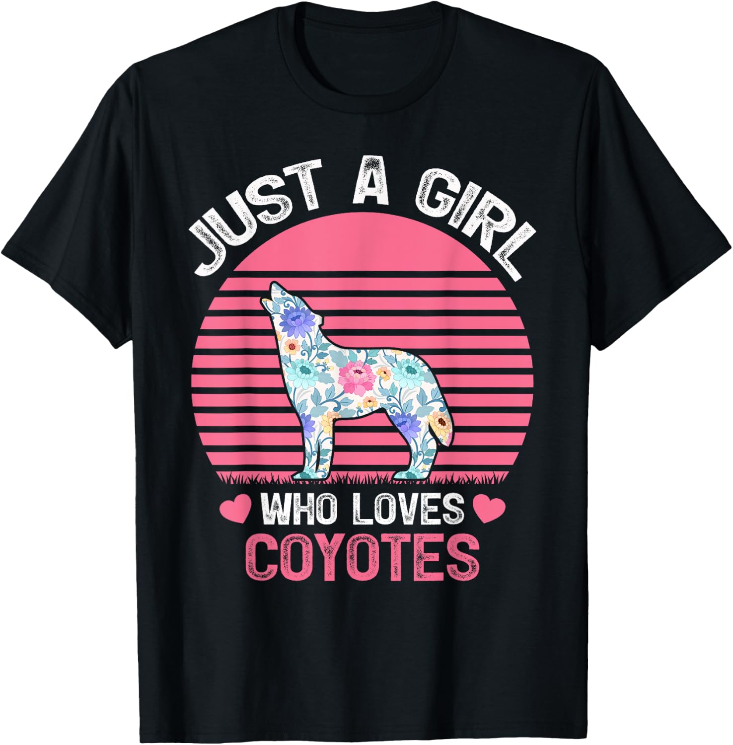 Coyote Animal Lover Just A Girl Who Loves Coyotes T-Shirt - T-Shirt | Black