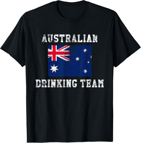 Australian Drinking Team Funny National Pride Gift T-Shirt - T-Shirt | Black