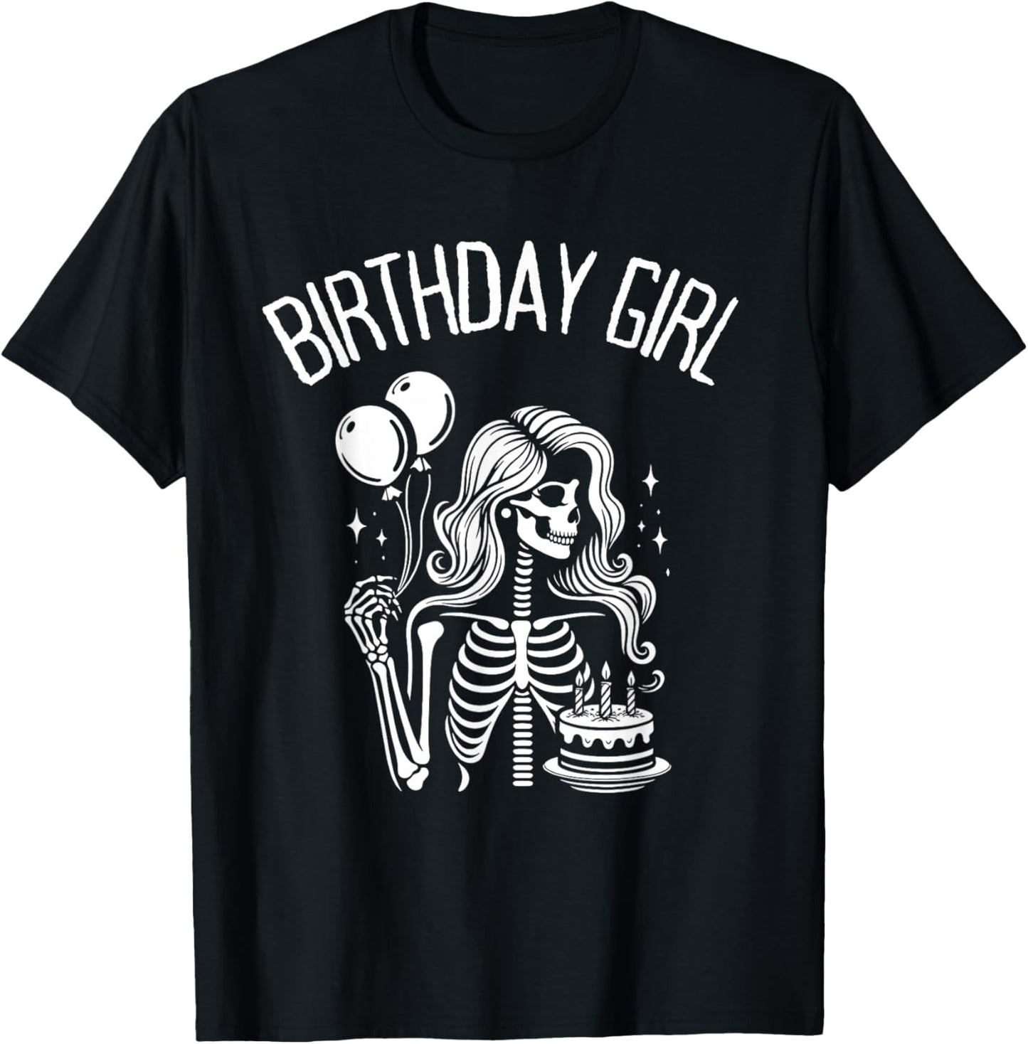 Birthday Girl Cute Gothic Skeleton Women T-Shirt - T-Shirt | Black
