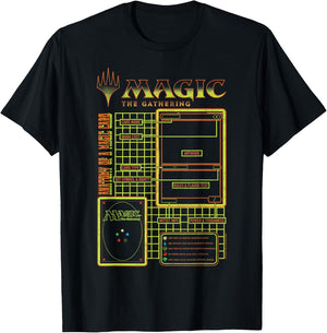 Magic: The Gathering Anatomy Of A Magic Card Retro Schematic T-Shirt - T-Shirt | Black