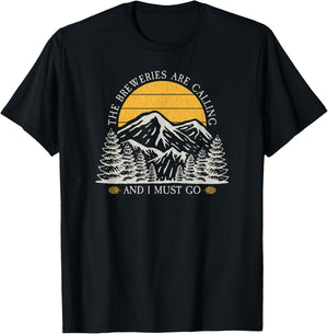 The Breweries Are Calling Shirt Funny Retro Vintage Brewery T-Shirt - T-Shirt | Black