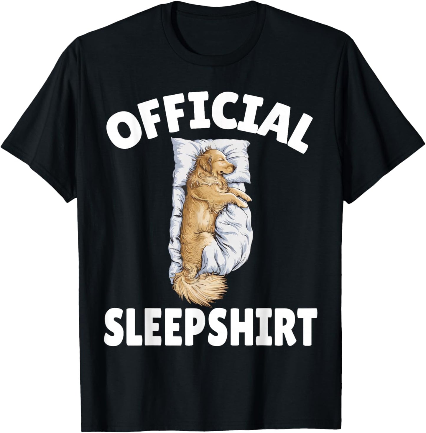 Golden Retriever Dog Official Sleepshirt Napping Pajamas T-Shirt - T-Shirt | Black