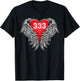 Angel Number 333 With Heart And Wings Of Angel T-Shirt - T-Shirt | Black