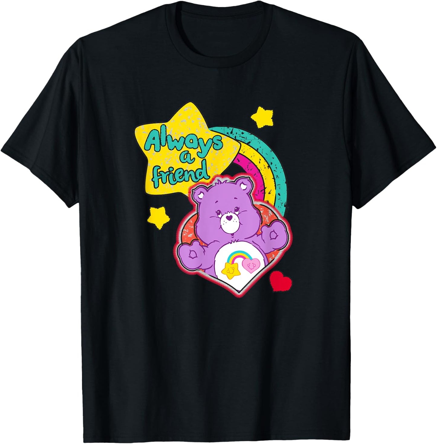 Care Bears Always a Friend Best Friend Bear Retro Cartoon T-Shirt - T-Shirt | Black