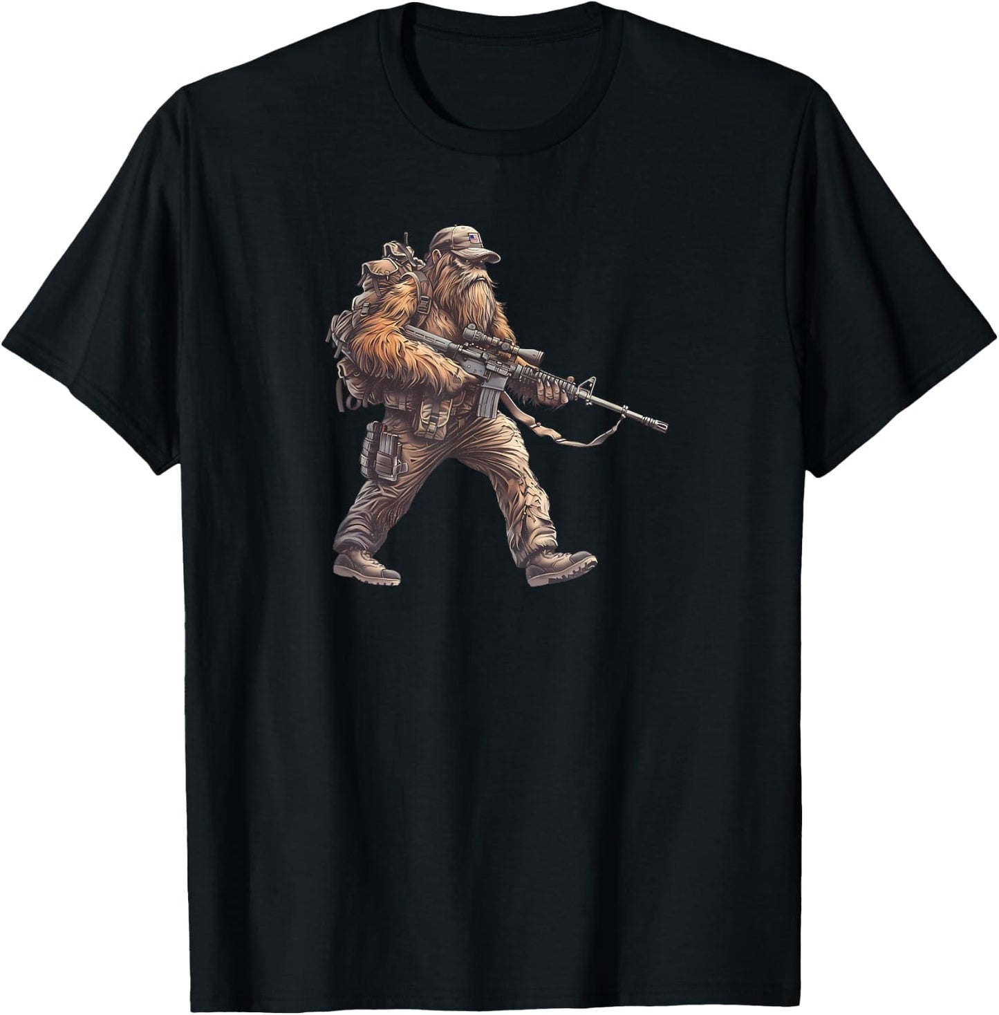 Tacti-Squatch Tactical Sasquatch Military Bigfoot AR15 T-Shirt - T-Shirt | Black