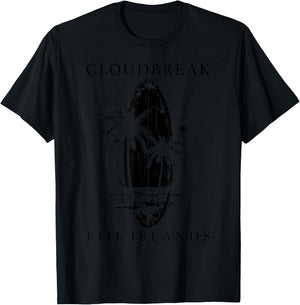 Cloudbreak Fiji Islands Surf Vintage Surfer T-Shirt - T-Shirt | Black