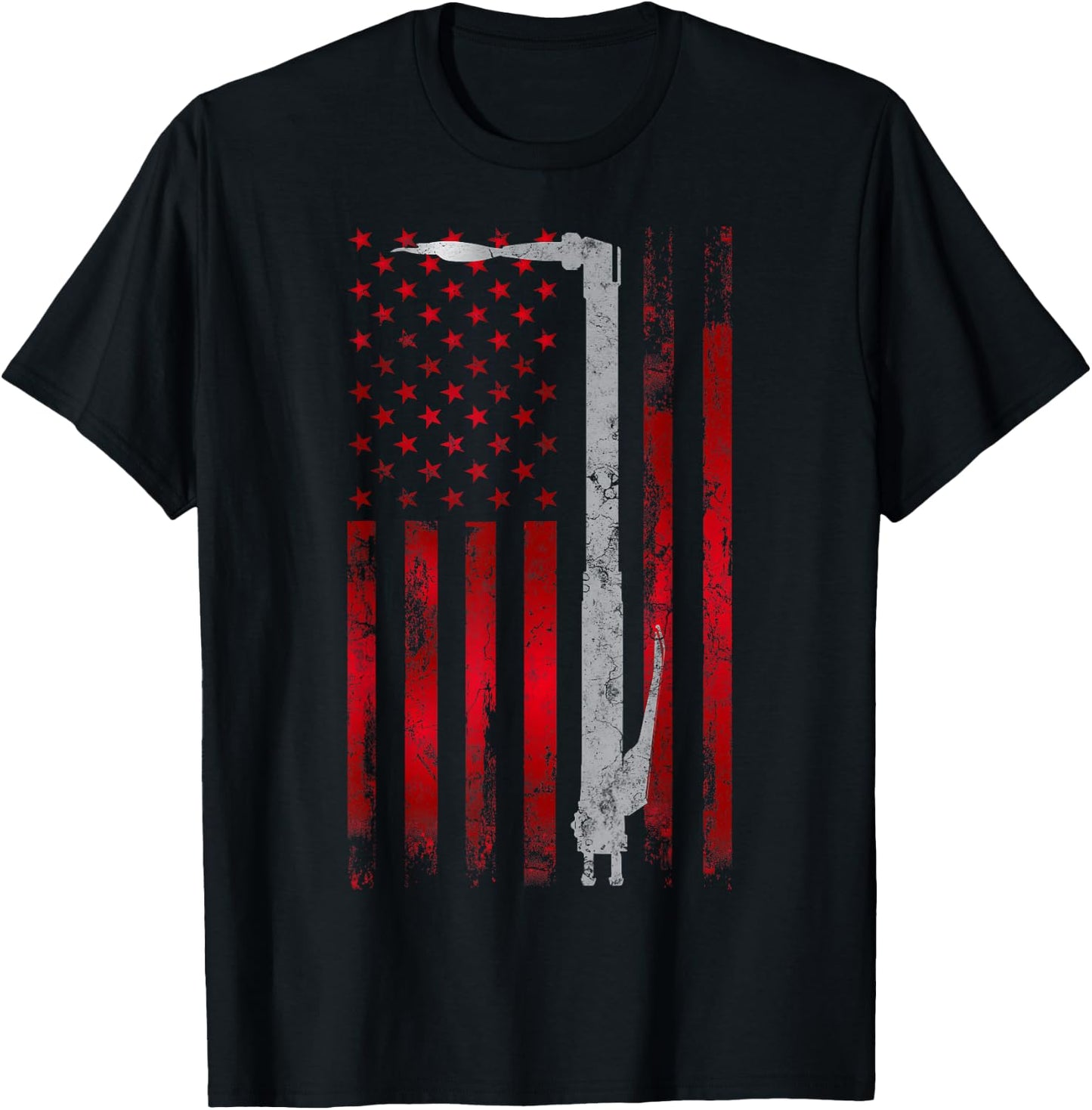 Welding Vintage Patriotic USA American Flag Welder gift T-Shirt - T-Shirt | Black