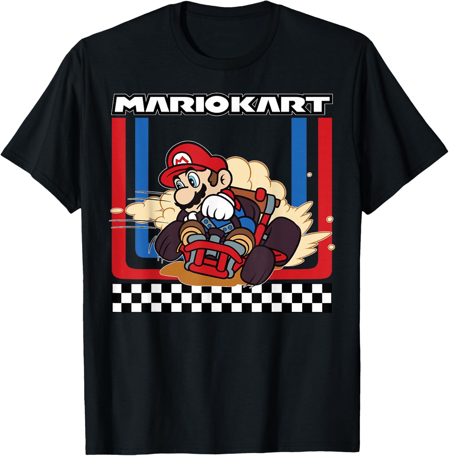 Mario Kart Racing Mario Wins The Gold Vintage Drifter T-Shirt - T-Shirt | Black