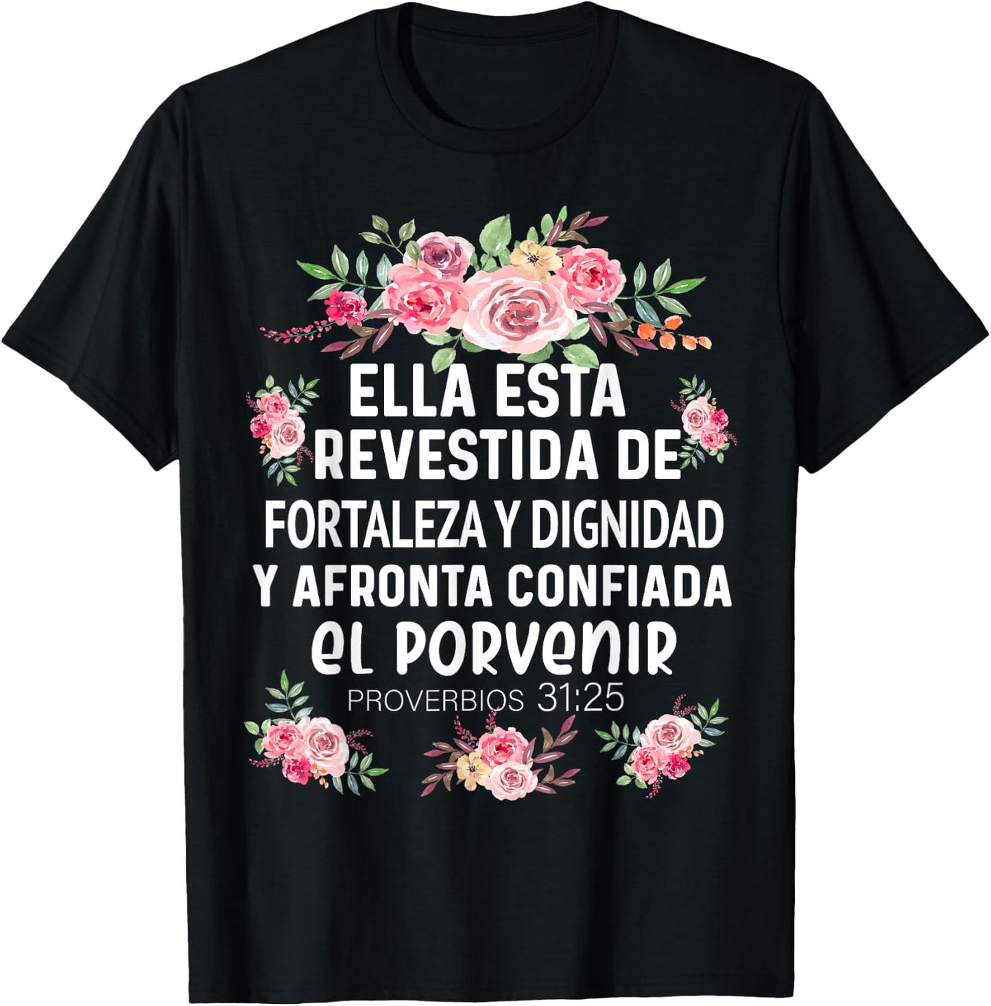 Camiseta cristiana en espanol Versiculo Spanish Christians T-Shirt - T-Shirt | Black