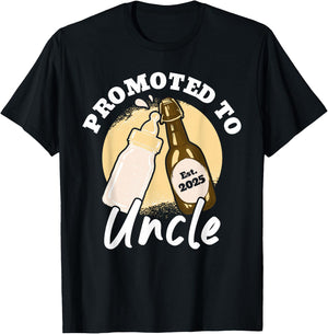 Promoted To Uncle 2025 T-Shirt - T-Shirt | Black