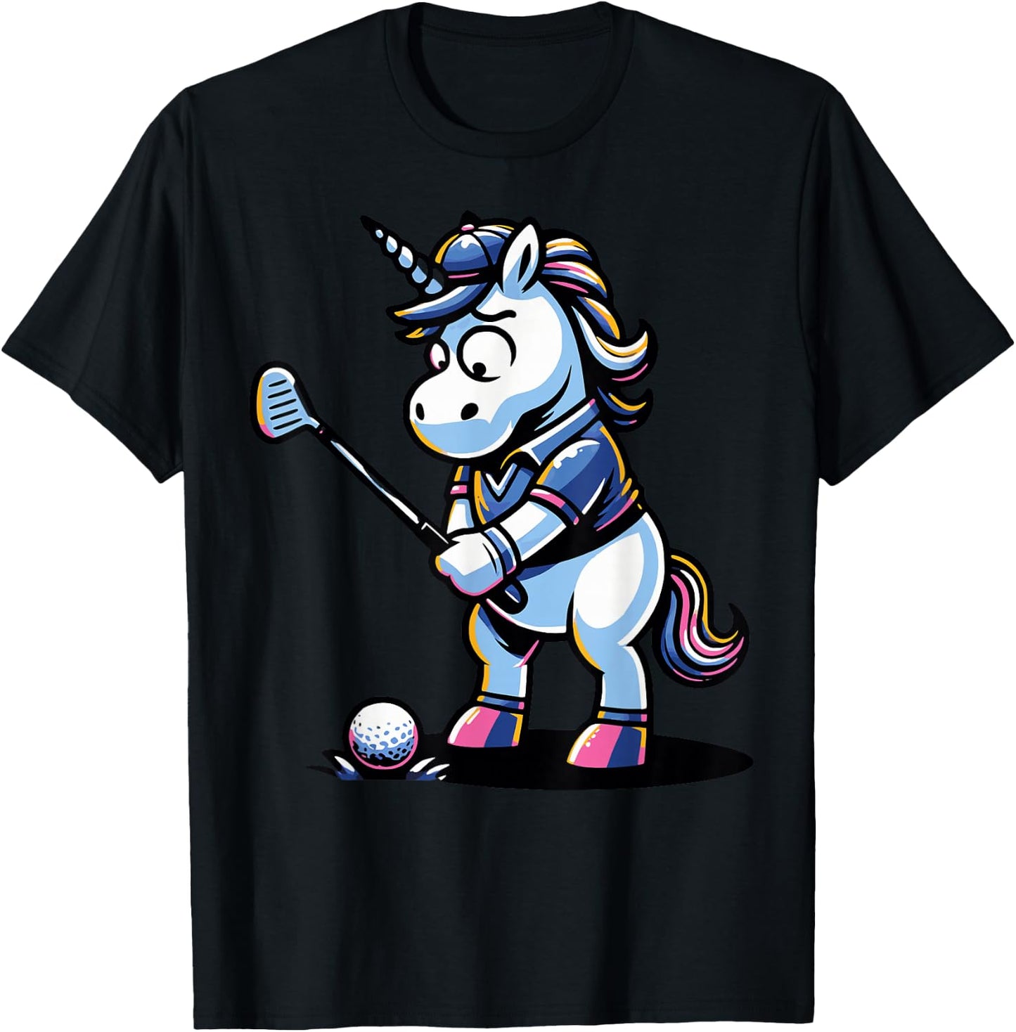 Golfer Unicorn Golfing Unicorns Unicorn Golf T-Shirt - T-Shirt | Black