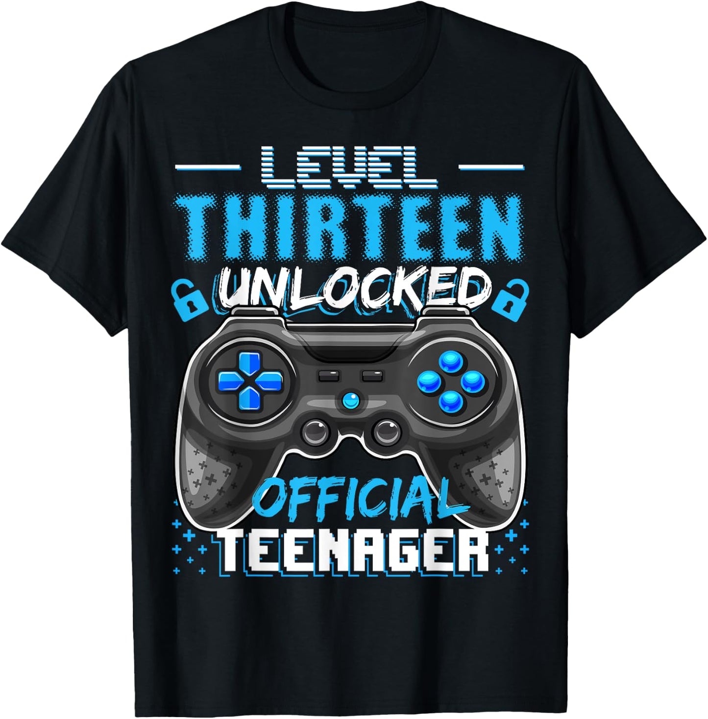 Level 13 Unlocked Official Teenager Video Game 13th Birthday T-Shirt - T-Shirt | Black