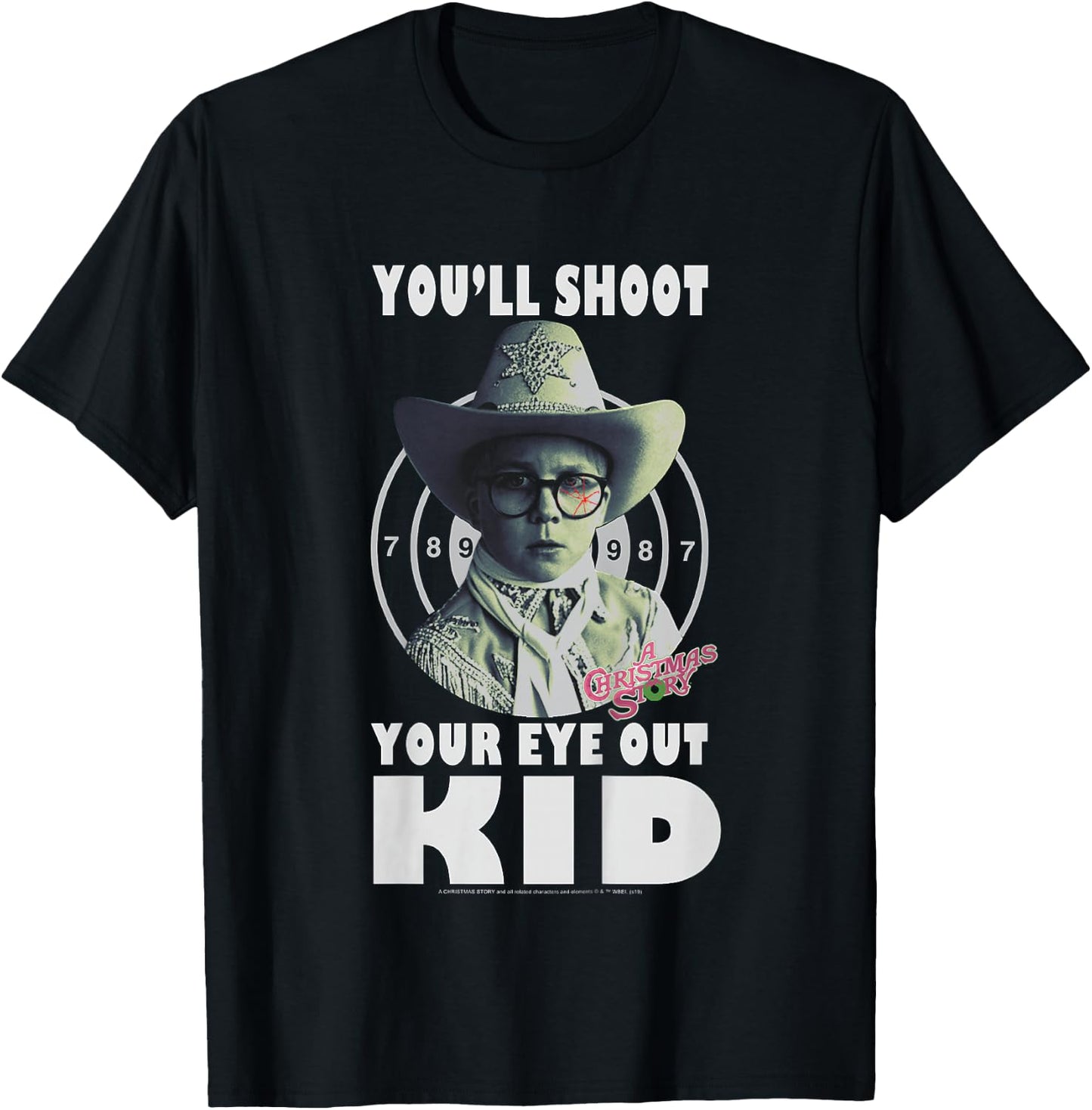 Kids A Christmas Story Ralphie You'll Shoot Your Eye Out Kid T-Shirt - T-Shirt | Black