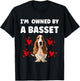 I Am Owned by a Basset Hound Dog T-Shirt - T-Shirt | Black
