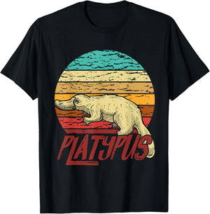 Duck Billed Men Boys Kids Australia Sunset Platypus T-Shirt - T-Shirt | Black