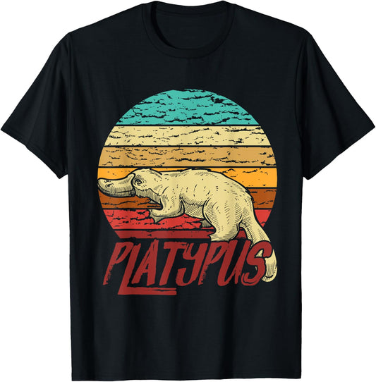 Duck Billed Men Boys Kids Australia Sunset Platypus T-Shirt - T-Shirt | Black