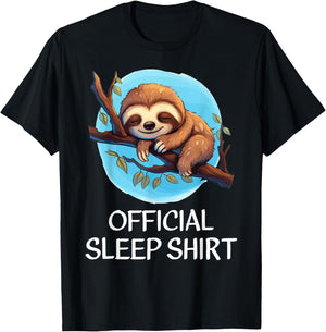Sloth Sleep Shirt - Official Sleep Shirt for Sloth Lovers T-Shirt - T-Shirt | Black