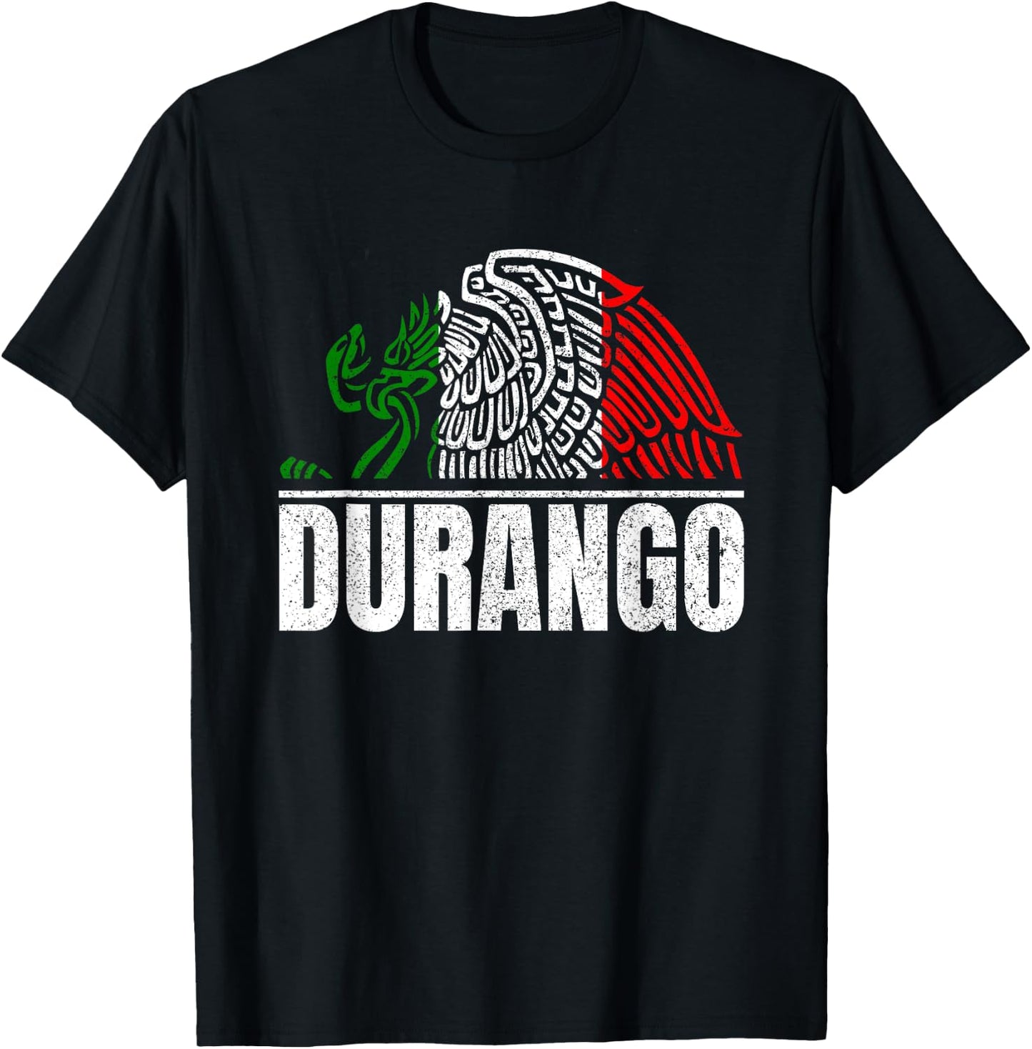 Durango Mexico Bandera Mexicana Y Aguila T-Shirt - T-Shirt | Black
