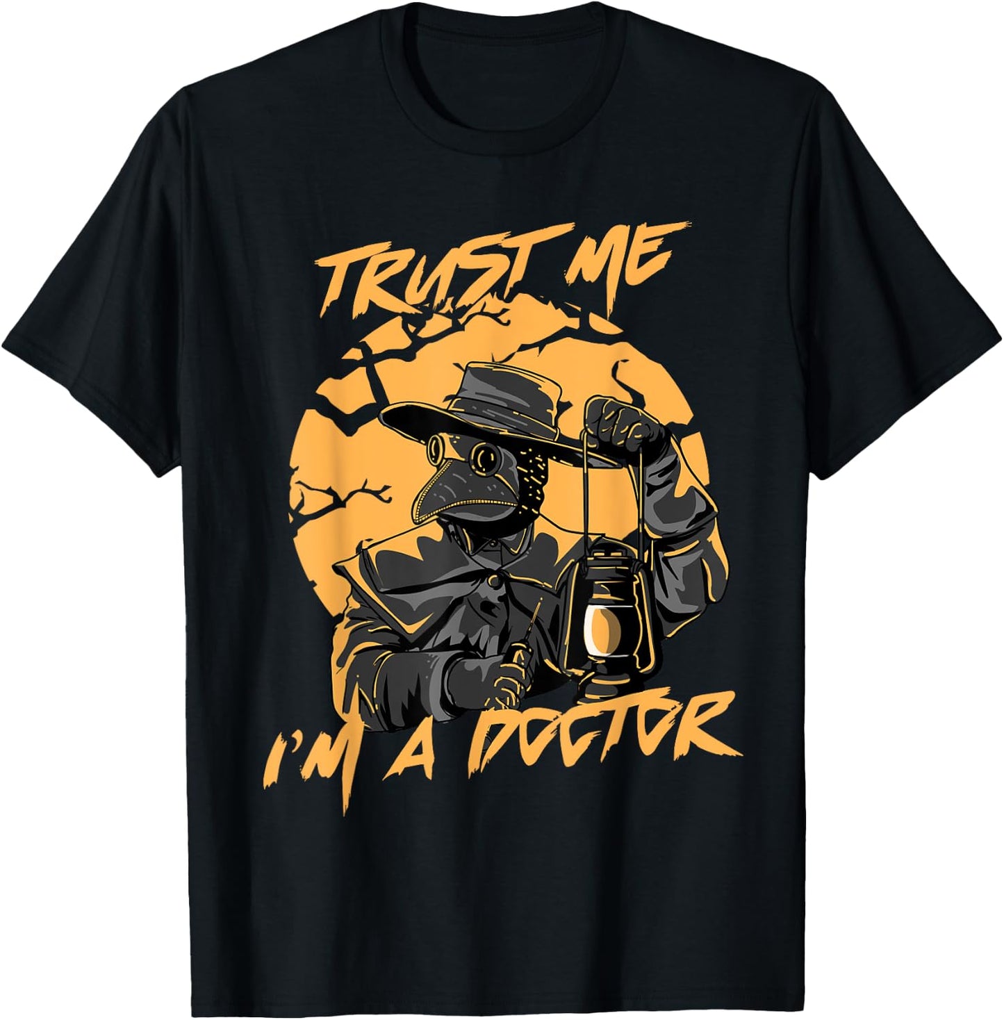 Trust Me I'm A Doctor Steampunk Medieval Raven Plague Doctor T-Shirt - T-Shirt | Black