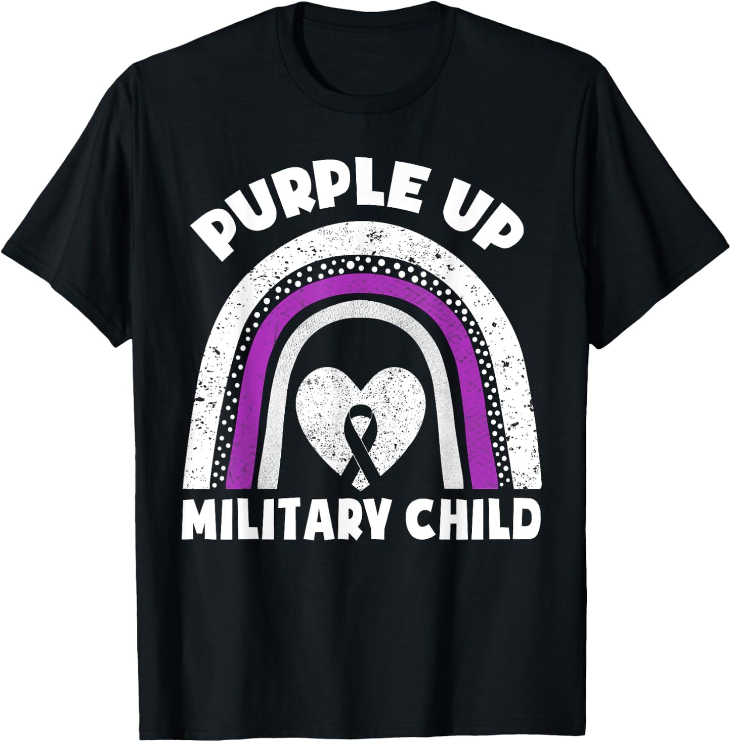 Purple Up For Military Kids Month Of The Military Child Cute T-Shirt - T-Shirt | Black